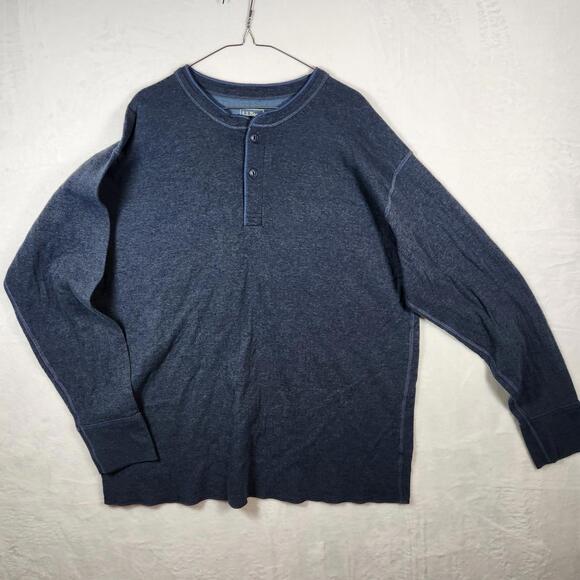 L.L. Bean Other - LL Bean Wool Blend Two Layer‎ River Driver's Henley Men XXL Heather Blue
